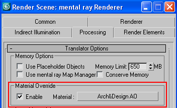 Material override used to create Clay Render