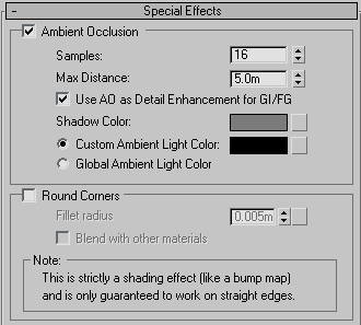 Mental Ray Special Effects Panel