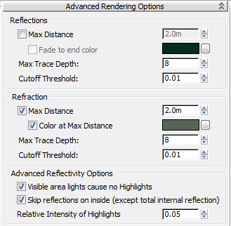 Mental Ray Architectural and Design (A&D) Water texture settings