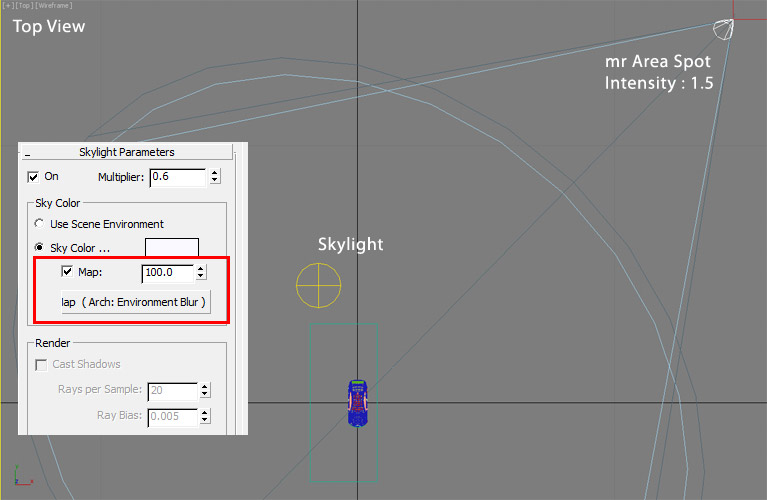 mr Productions shaders car scene Skylight settings